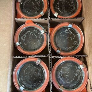 Weck Glass Jars with Orange Seals